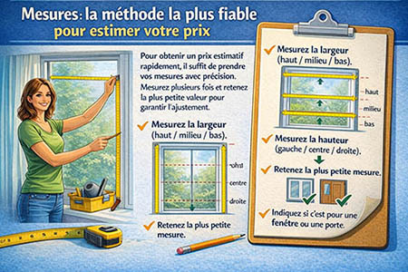 Prendre les mesures pour estimer le prix d’une moustiquaire sur mesure